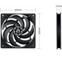 Arctic P12 Slim PWM PST 12 cm Negro
